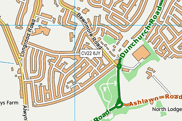 CV22 6JY map - OS VectorMap District (Ordnance Survey)