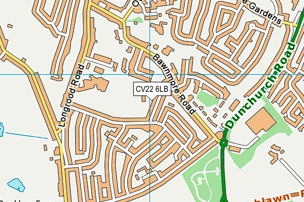 CV22 6LB map - OS VectorMap District (Ordnance Survey)