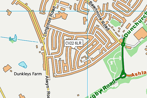 CV22 6LR map - OS VectorMap District (Ordnance Survey)