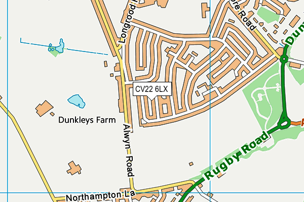 CV22 6LX map - OS VectorMap District (Ordnance Survey)