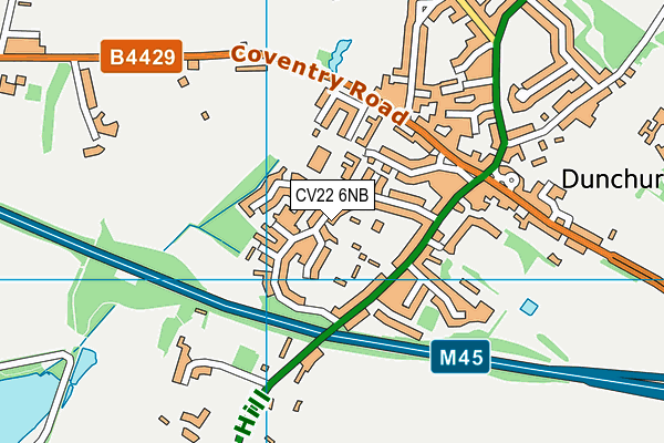 CV22 6NB map - OS VectorMap District (Ordnance Survey)