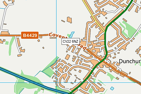 CV22 6NZ map - OS VectorMap District (Ordnance Survey)