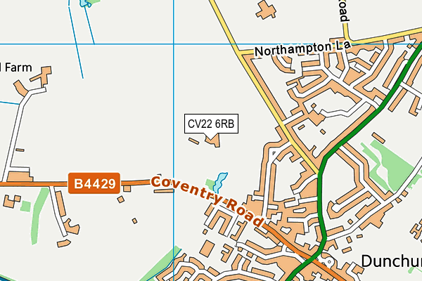 CV22 6RB map - OS VectorMap District (Ordnance Survey)
