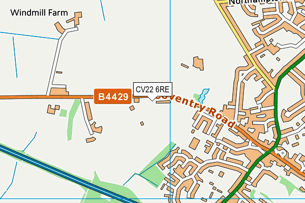 CV22 6RE map - OS VectorMap District (Ordnance Survey)