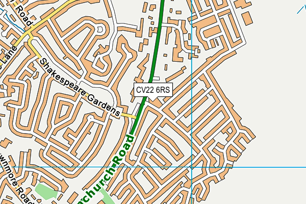 CV22 6RS map - OS VectorMap District (Ordnance Survey)