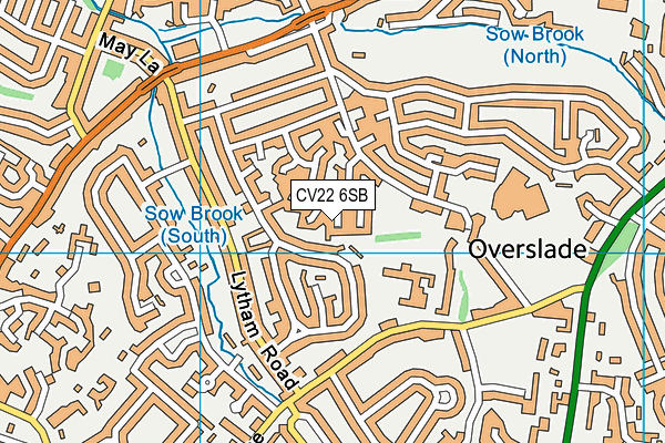 CV22 6SB map - OS VectorMap District (Ordnance Survey)