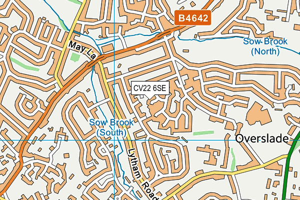 CV22 6SE map - OS VectorMap District (Ordnance Survey)