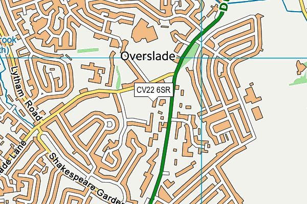 CV22 6SR map - OS VectorMap District (Ordnance Survey)