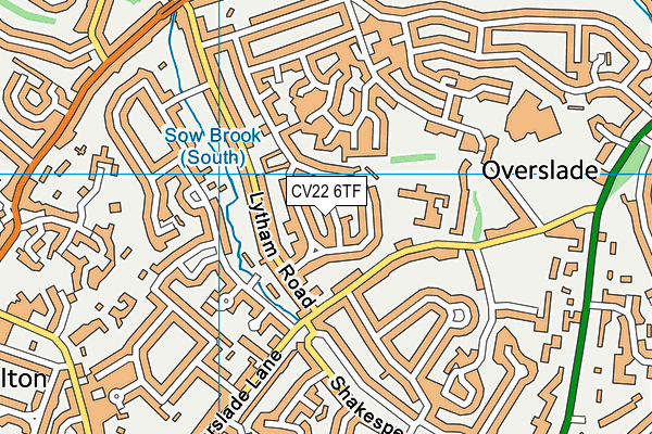 CV22 6TF map - OS VectorMap District (Ordnance Survey)