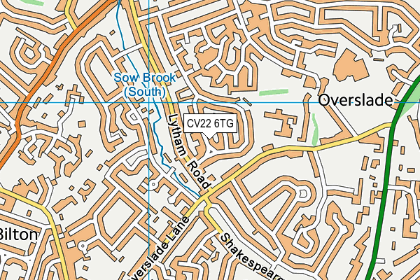 CV22 6TG map - OS VectorMap District (Ordnance Survey)