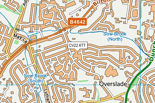 CV22 6TT map - OS VectorMap District (Ordnance Survey)