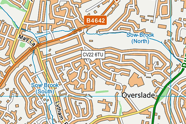 CV22 6TU map - OS VectorMap District (Ordnance Survey)