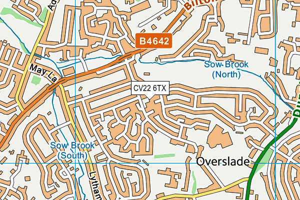 CV22 6TX map - OS VectorMap District (Ordnance Survey)