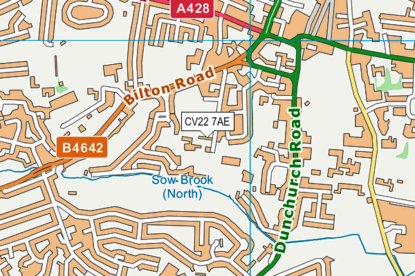 CV22 7AE map - OS VectorMap District (Ordnance Survey)