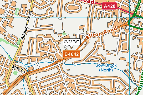 CV22 7AT map - OS VectorMap District (Ordnance Survey)