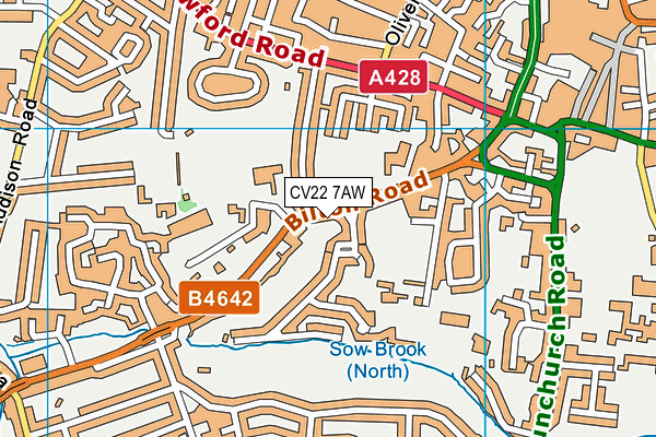 CV22 7AW map - OS VectorMap District (Ordnance Survey)