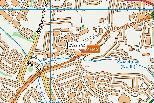 CV22 7AZ map - OS VectorMap District (Ordnance Survey)