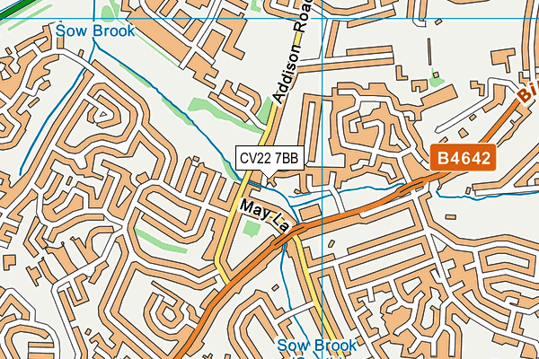 CV22 7BB map - OS VectorMap District (Ordnance Survey)