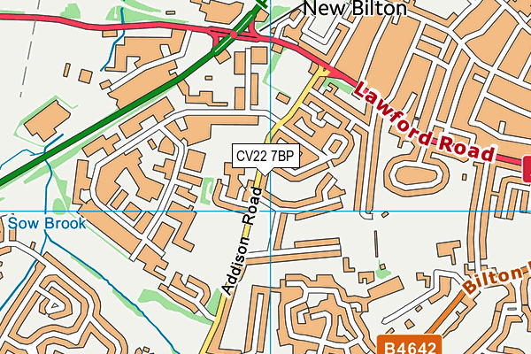 CV22 7BP map - OS VectorMap District (Ordnance Survey)