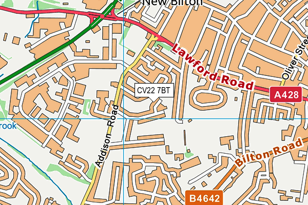 CV22 7BT map - OS VectorMap District (Ordnance Survey)