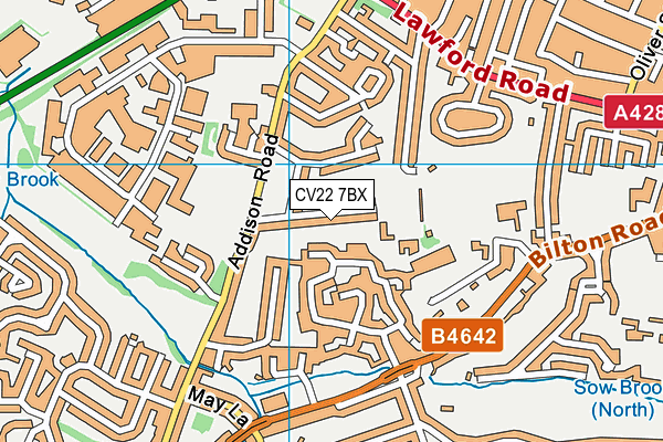 CV22 7BX map - OS VectorMap District (Ordnance Survey)