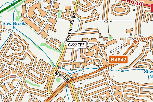 CV22 7BZ map - OS VectorMap District (Ordnance Survey)