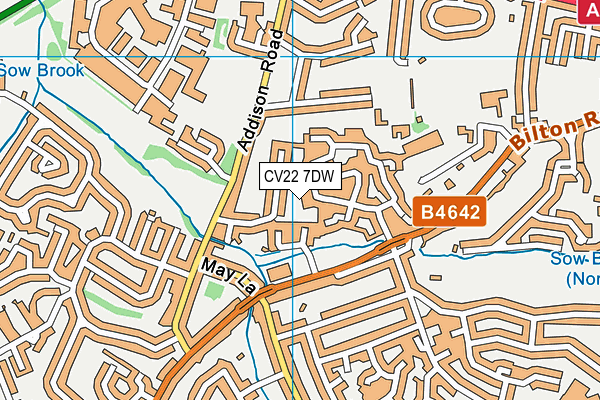 CV22 7DW map - OS VectorMap District (Ordnance Survey)