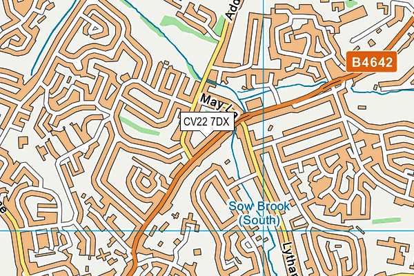 CV22 7DX map - OS VectorMap District (Ordnance Survey)