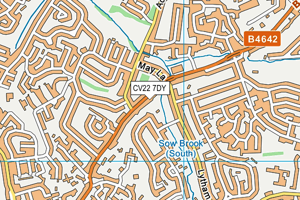 CV22 7DY map - OS VectorMap District (Ordnance Survey)