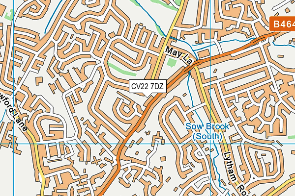 CV22 7DZ map - OS VectorMap District (Ordnance Survey)