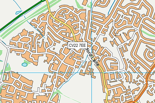 CV22 7EE map - OS VectorMap District (Ordnance Survey)
