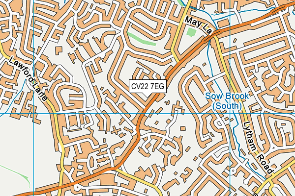 CV22 7EG map - OS VectorMap District (Ordnance Survey)