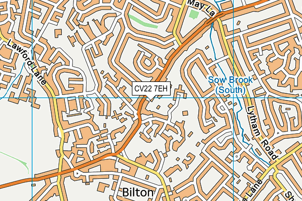 CV22 7EH map - OS VectorMap District (Ordnance Survey)