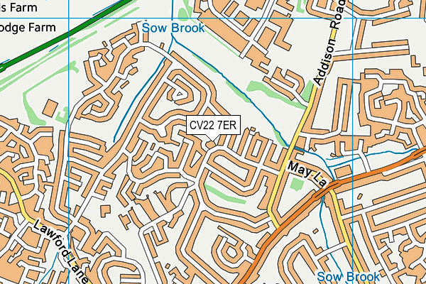 CV22 7ER map - OS VectorMap District (Ordnance Survey)