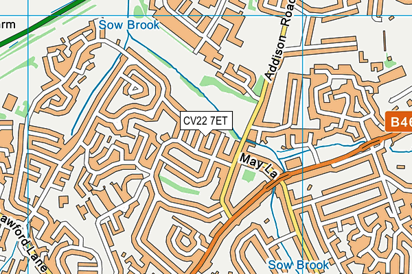 CV22 7ET map - OS VectorMap District (Ordnance Survey)