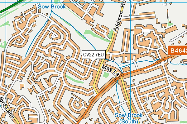 CV22 7EU map - OS VectorMap District (Ordnance Survey)