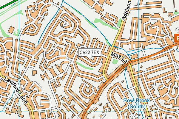 CV22 7EX map - OS VectorMap District (Ordnance Survey)