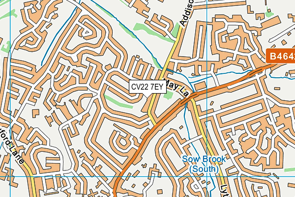 CV22 7EY map - OS VectorMap District (Ordnance Survey)