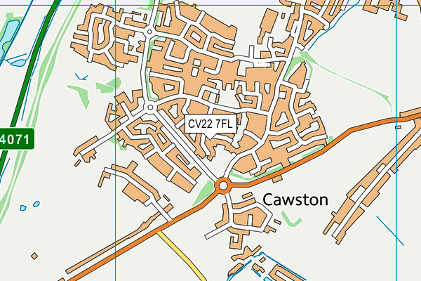 CV22 7FL map - OS VectorMap District (Ordnance Survey)