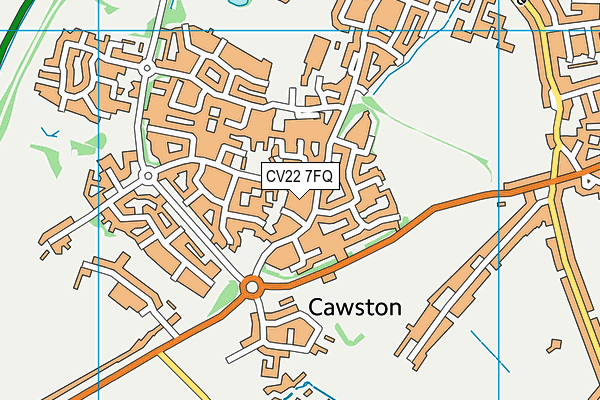 CV22 7FQ map - OS VectorMap District (Ordnance Survey)