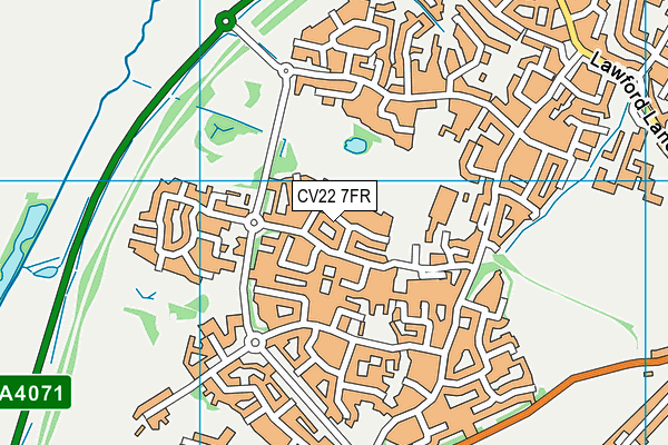 CV22 7FR map - OS VectorMap District (Ordnance Survey)