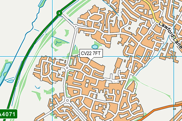 CV22 7FT map - OS VectorMap District (Ordnance Survey)