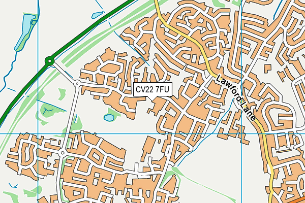 CV22 7FU map - OS VectorMap District (Ordnance Survey)