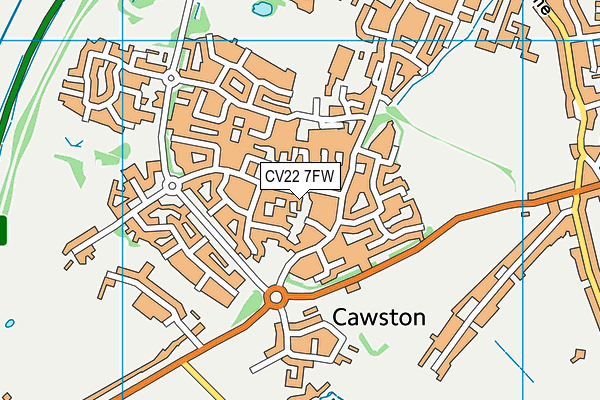 CV22 7FW map - OS VectorMap District (Ordnance Survey)