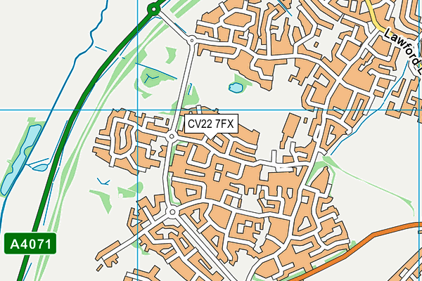 CV22 7FX map - OS VectorMap District (Ordnance Survey)