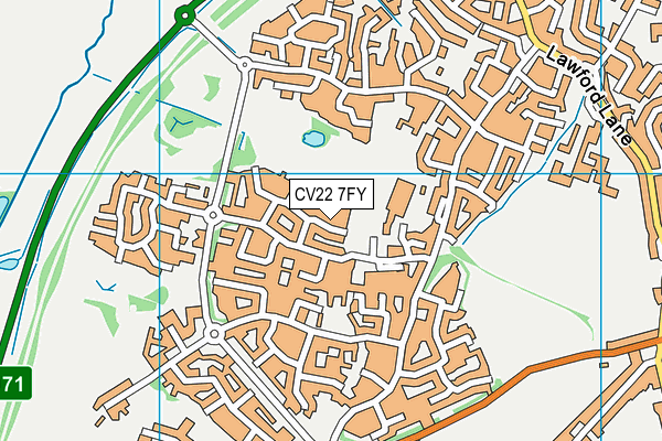CV22 7FY map - OS VectorMap District (Ordnance Survey)