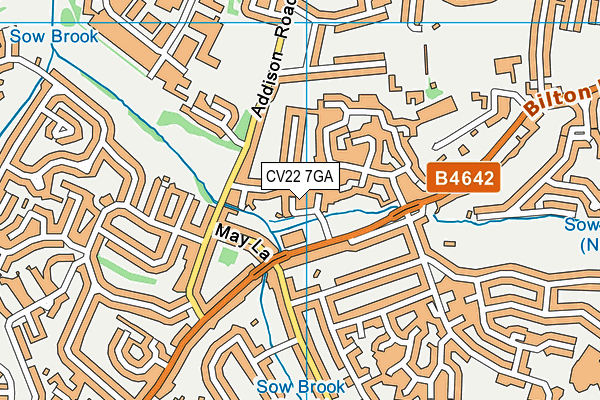CV22 7GA map - OS VectorMap District (Ordnance Survey)