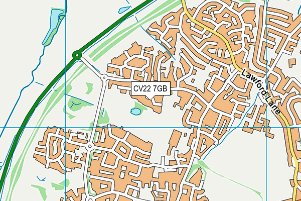 CV22 7GB map - OS VectorMap District (Ordnance Survey)