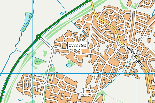 CV22 7GD map - OS VectorMap District (Ordnance Survey)