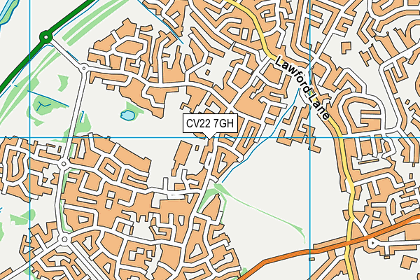 CV22 7GH map - OS VectorMap District (Ordnance Survey)